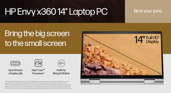 HP ENVY X360 2in1 Laptop 14-ES033DX
